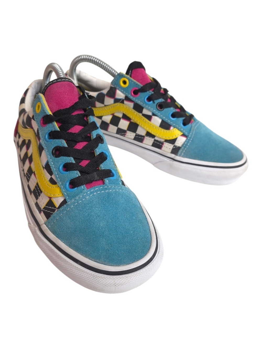 Vans Old Skool Crazy Checks Canvas Suede Shoes UNISEX Men Size 5 Sneakers
